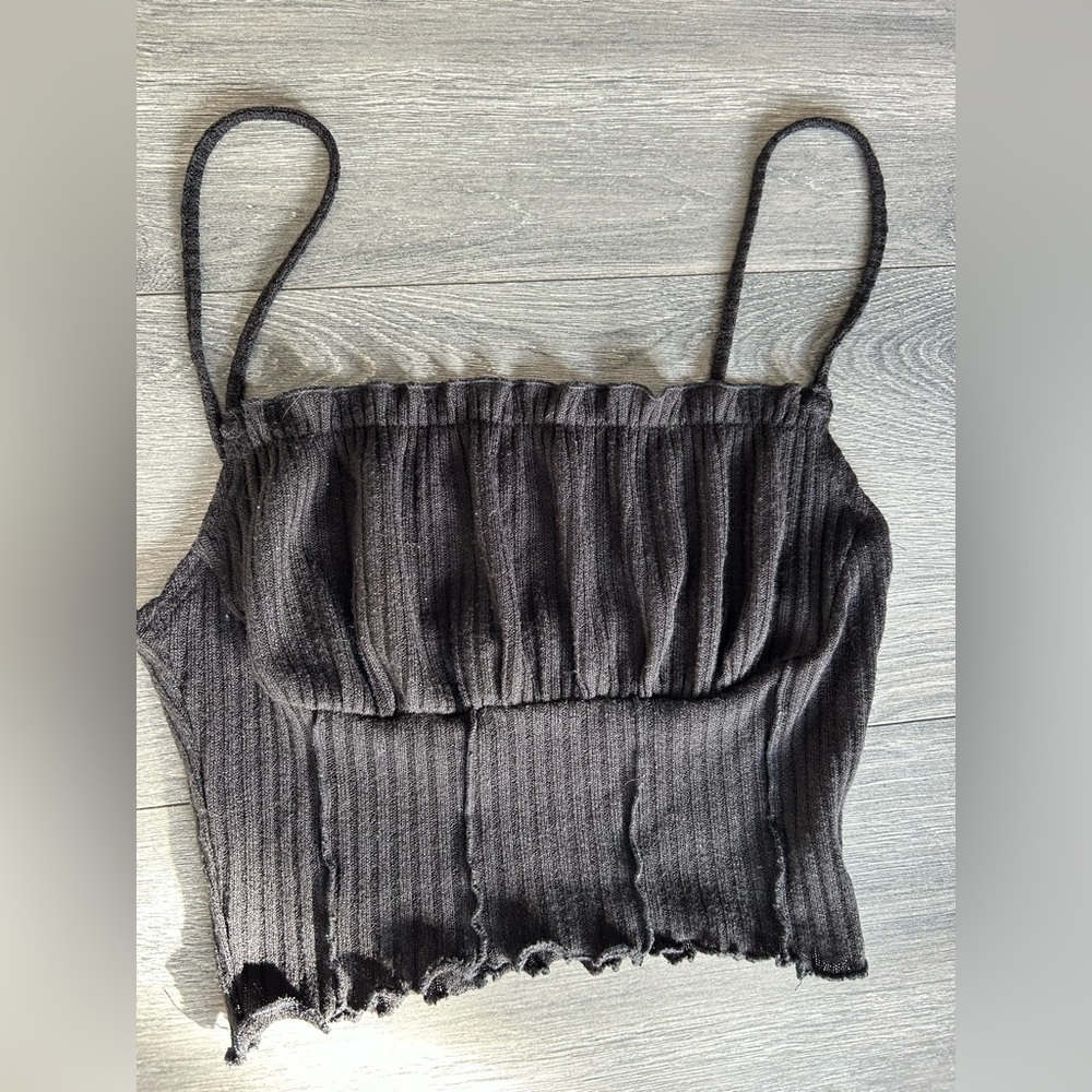 SHEIN black knit spaghetti strap tank top size small